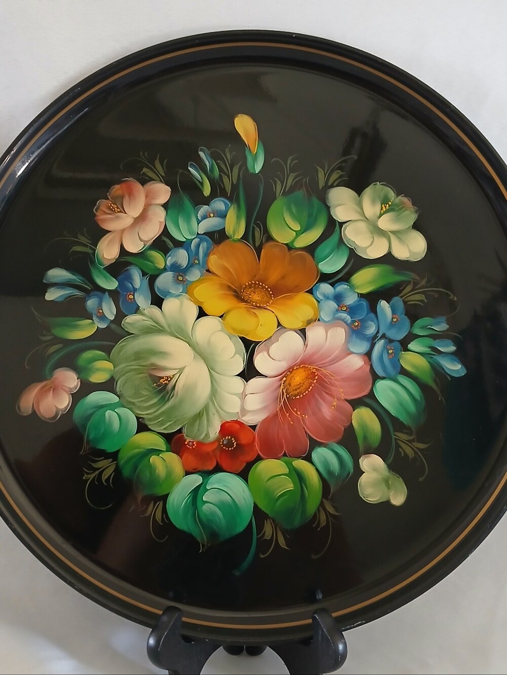 Soviet-Era Large Zhostovo Metal Tray *Large Size*